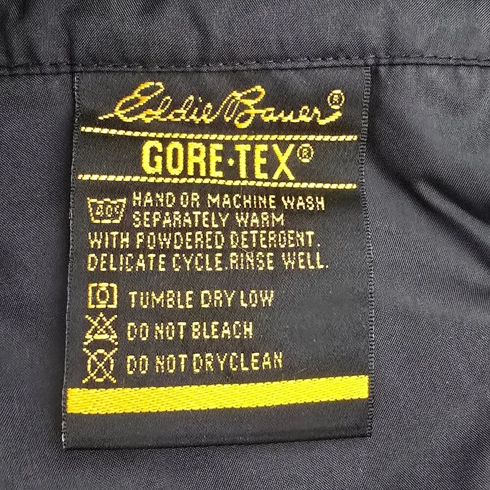 Eddie Bauer Pants Mens Large Black Ski Snow Gore-Tex Nylon Winter Zipper Pockets